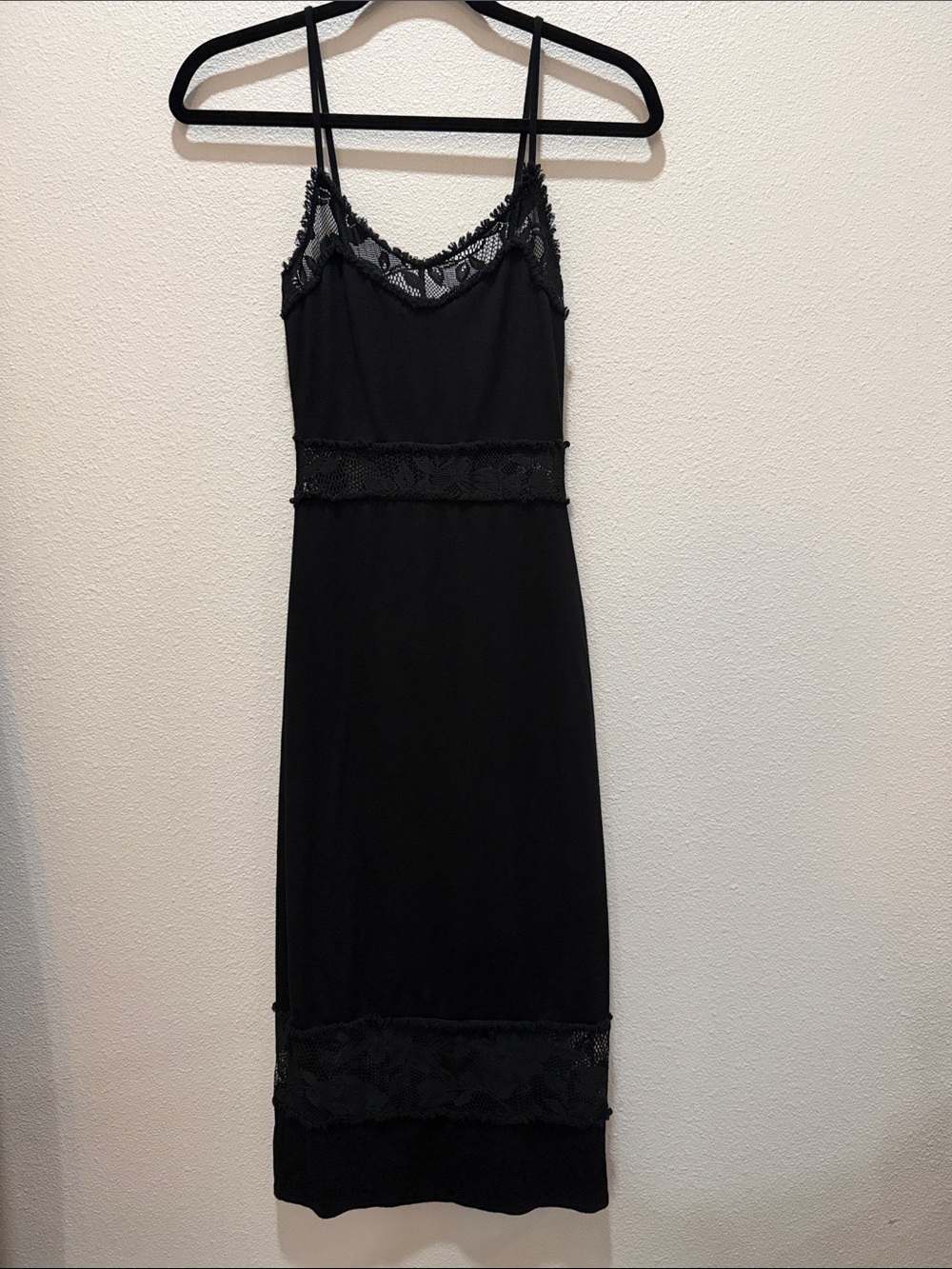 French Connection Black Lace TrimDress